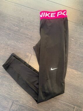 NIKE PRO DRI-FIT WOMENS WORKOUT LEGGINGS, SIZE SMALL, BLACK